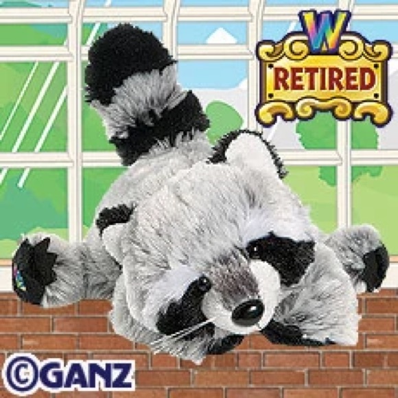 WEBKINZ Ganz RACCOON RETIRED HM143 w/hang &but Tag No Code plush stuffed animal - Picture 2 of 16